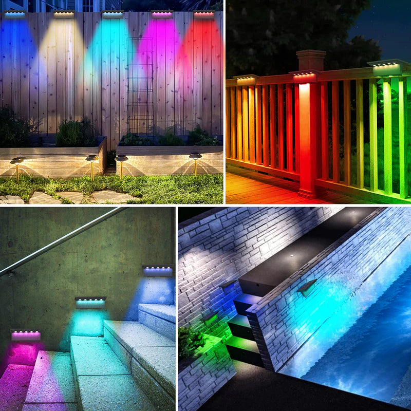 VividSolar™- Lampes solaires multicolores pour clôture