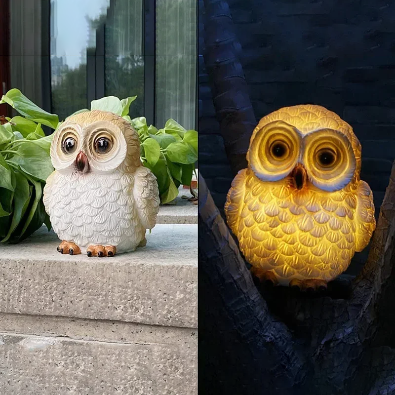 LunaOwl - Lampe de table LED solaire pour l'extérieur
