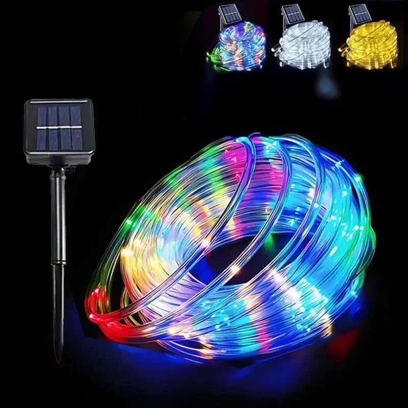 SolarTwine Guirlande Tube Solaire – Lumière LED Étanche pour Jardin & Noël