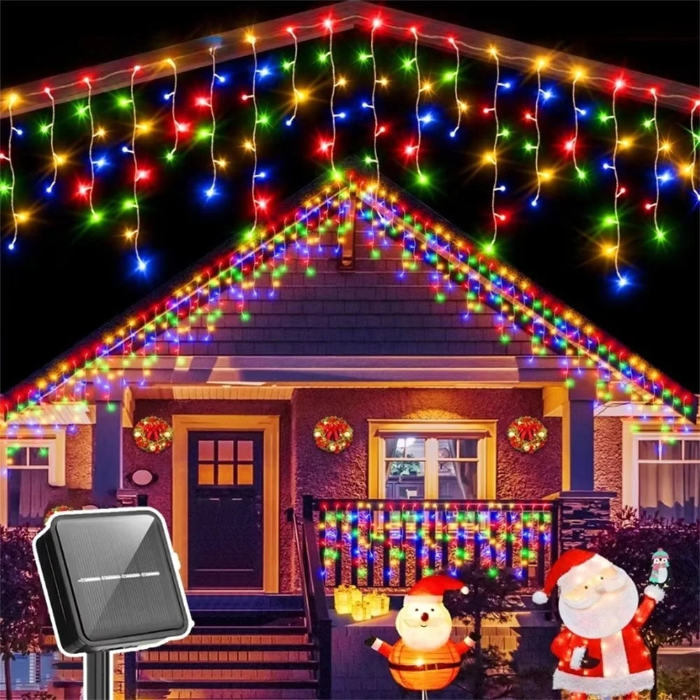LumiCascade – Guirlande Solaire Rideau 96 LED