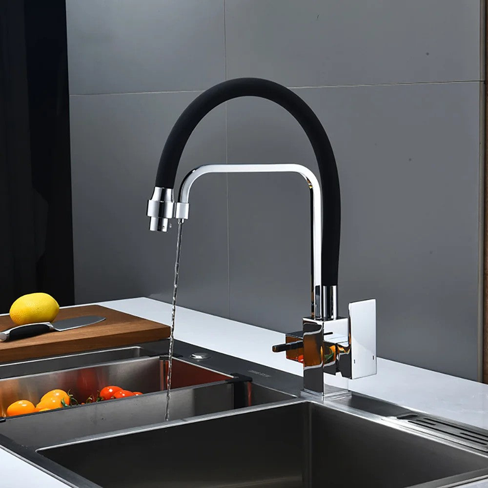 Ater - Robinet de Cuisine Noir Chrome