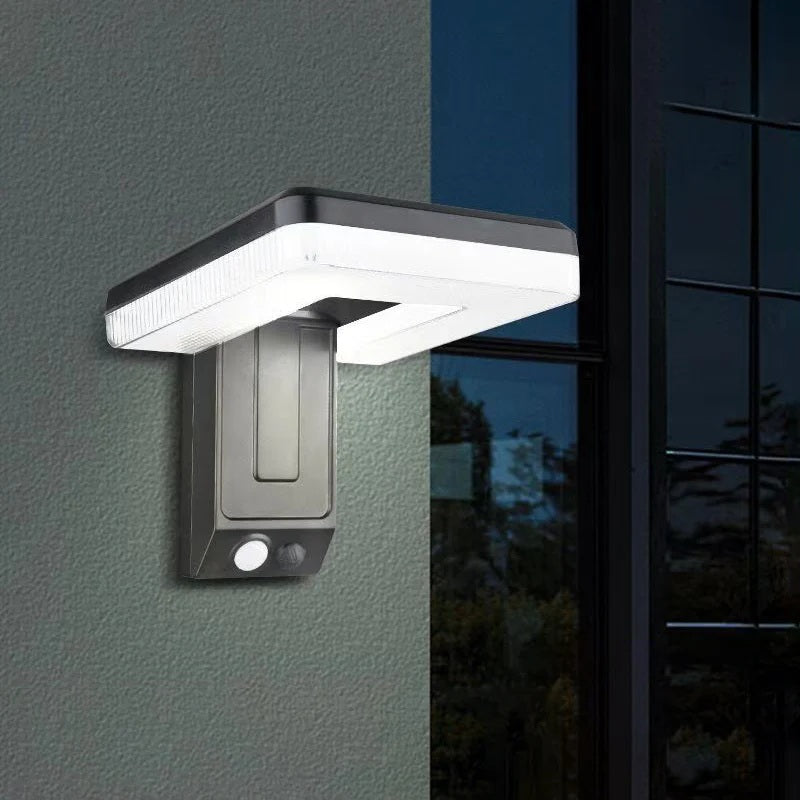 Lumeno - Applique murale solaire carrée en acier inoxydable
