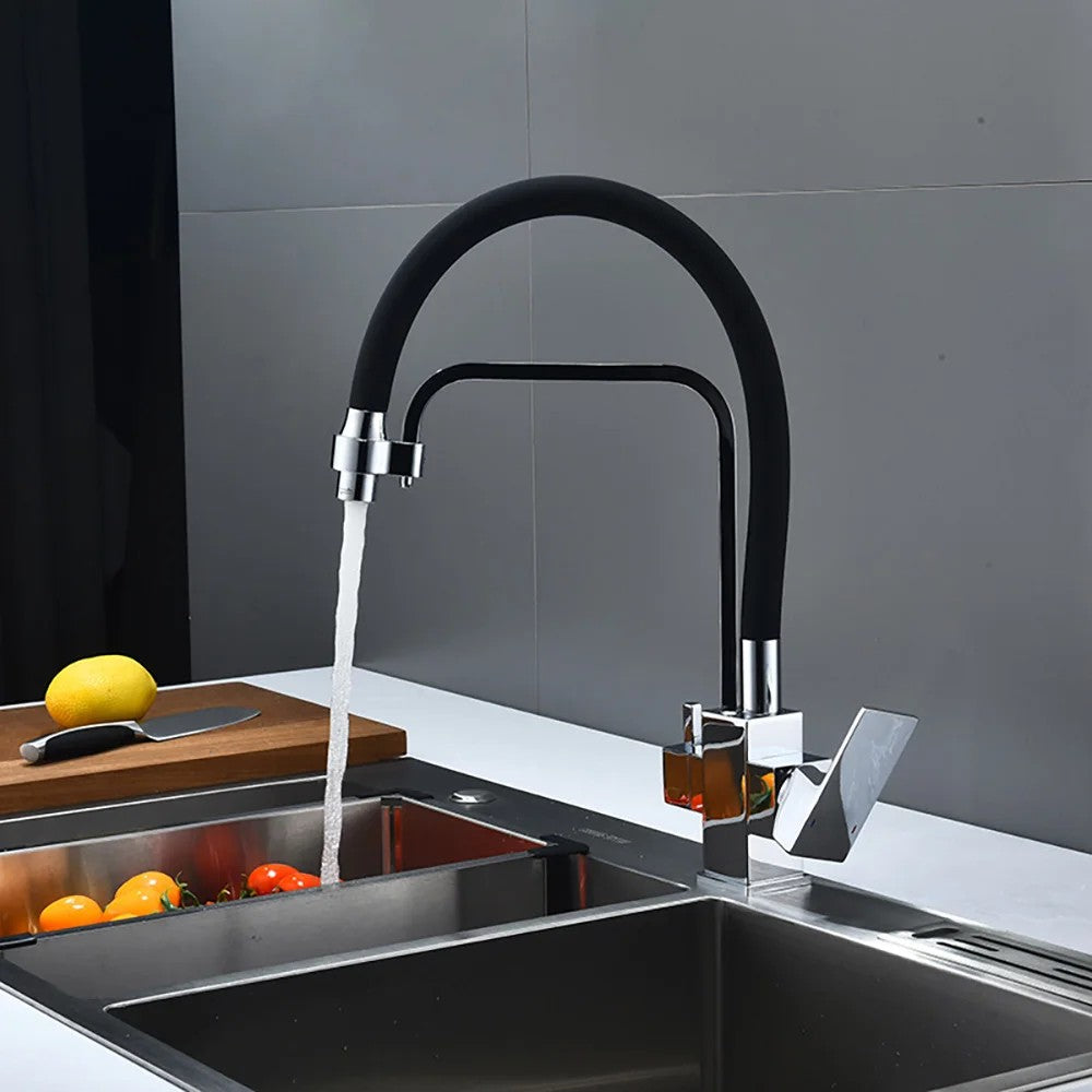 Ater - Robinet de Cuisine Noir Chrome